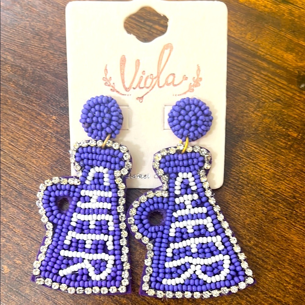 Viola Purple Cheer Football 🏈 Earrings